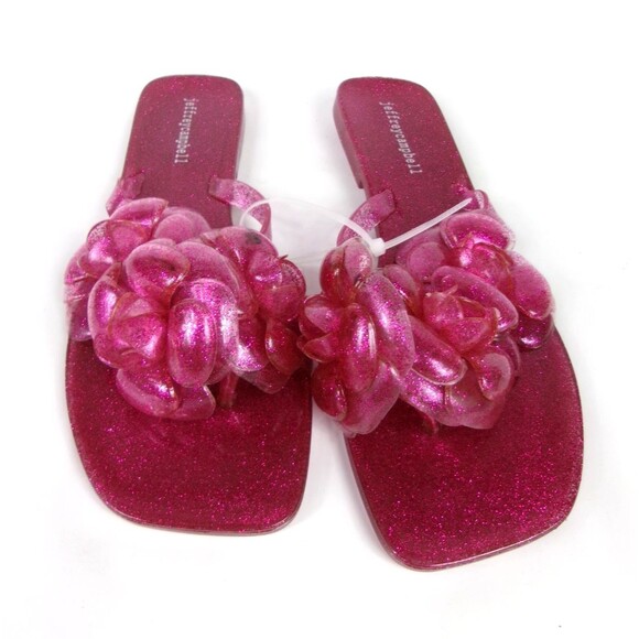 Jeffrey Campbell Floralee Jelly Slide Sandals Pink Women's Size 10 EU 40 New - Picture 1 of 6